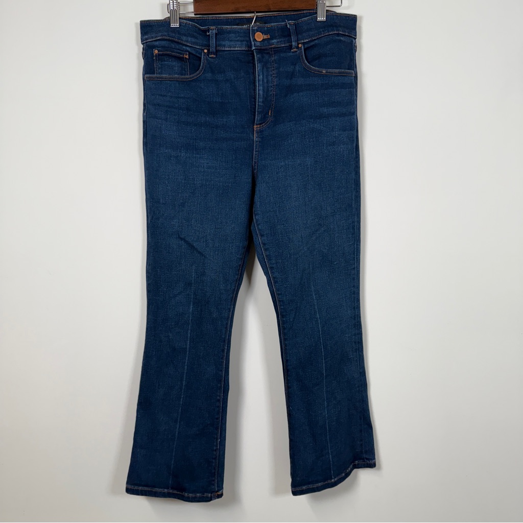 Ann Taylor Dark Blue Crop Boot Cut Jeans 12p